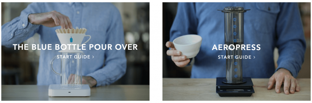 brew guide images for Blue bottle coffee