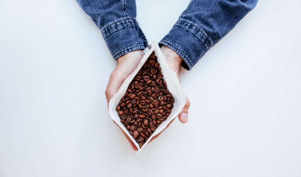coffee beans in a pack