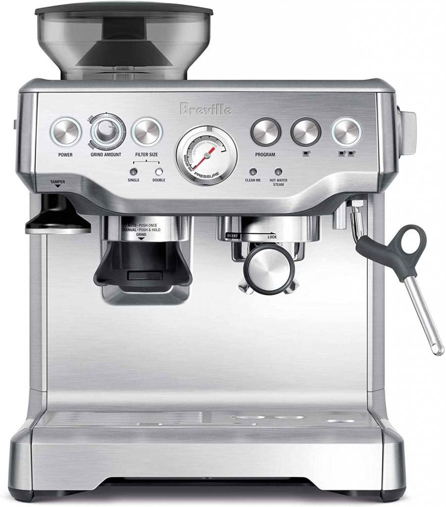 Breville coffee maker in stainless steel