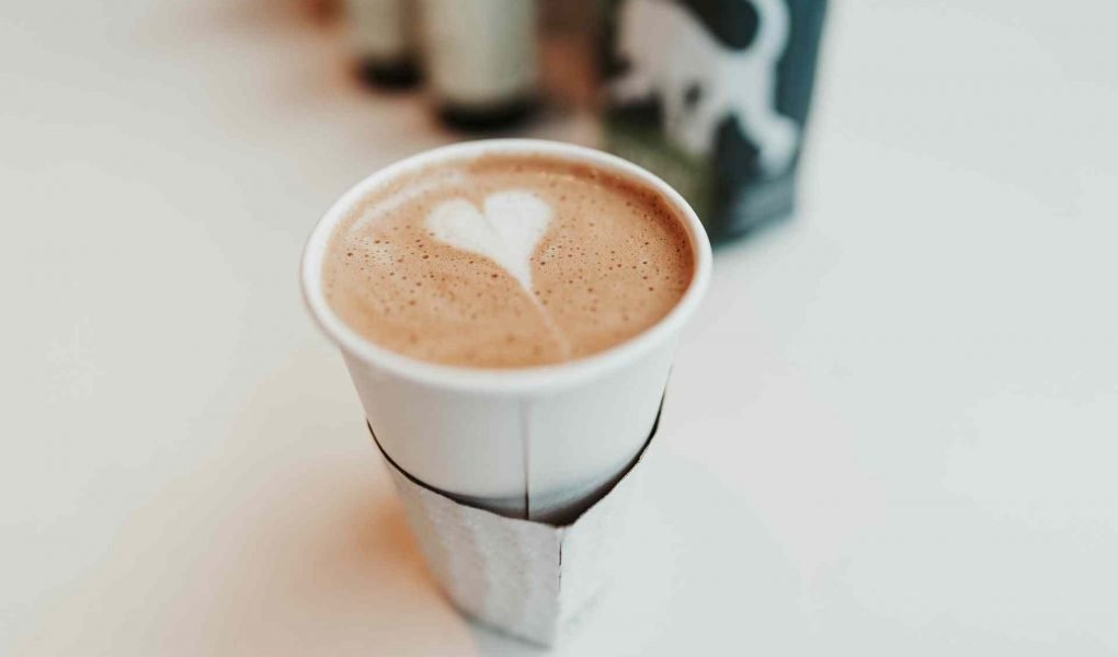 latte art with a heart